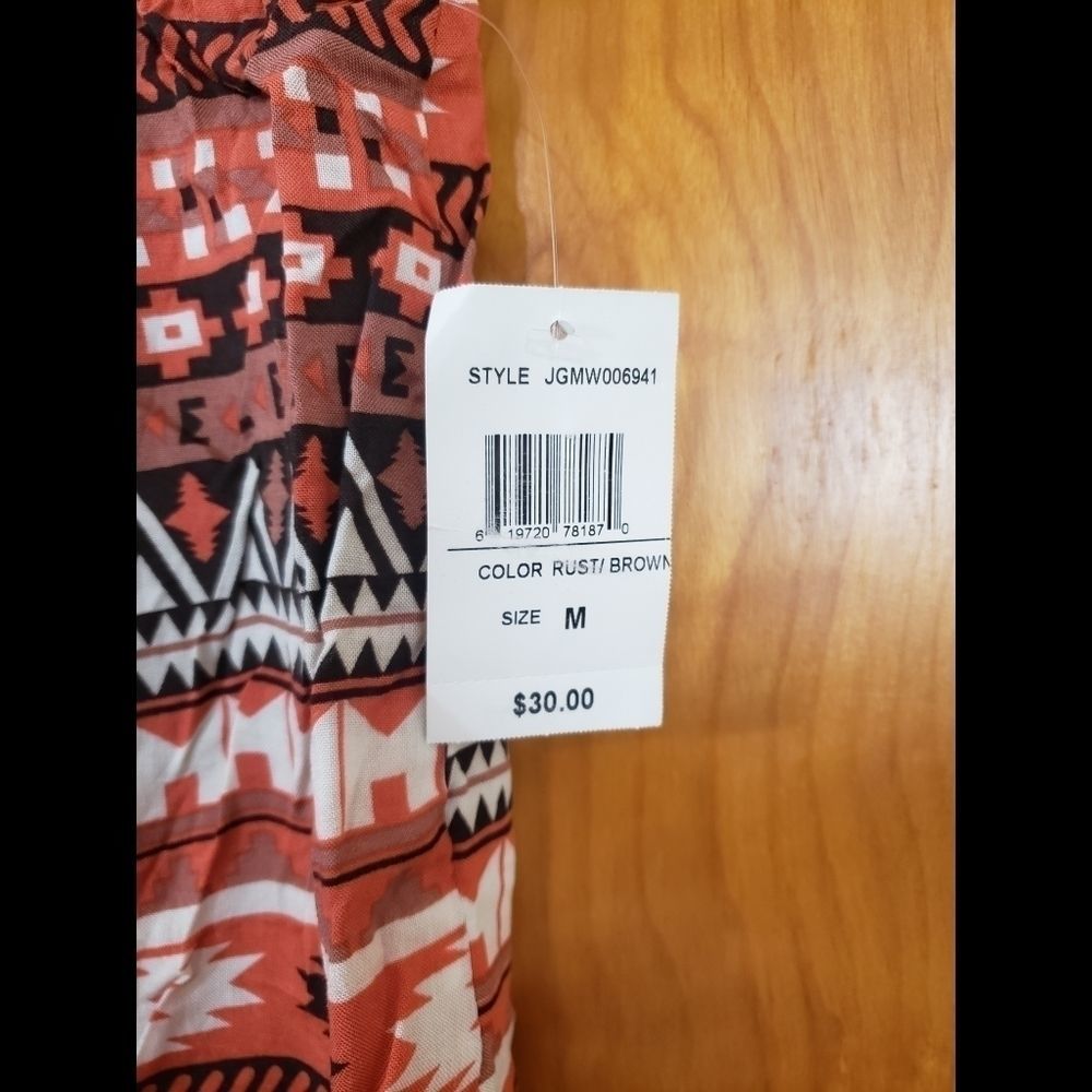 BeBop Rust/Brown Aztec Printed Shorts - Picture 3 of 6